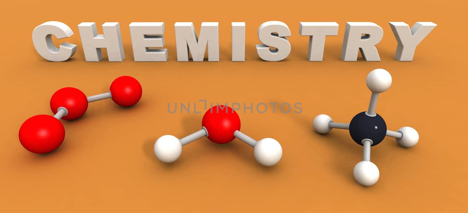 a 3d render to illustrate the word chemistry