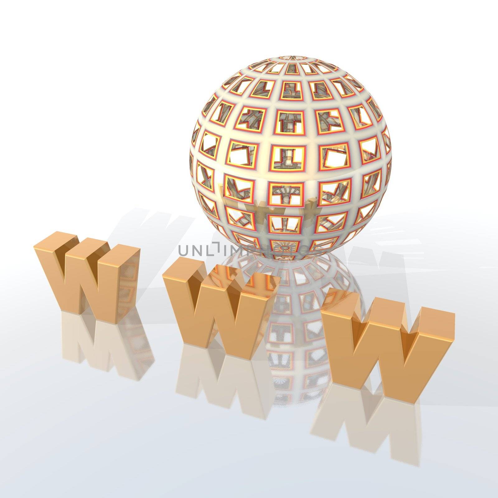 a 3d rendering to illustrate the World Wide Web