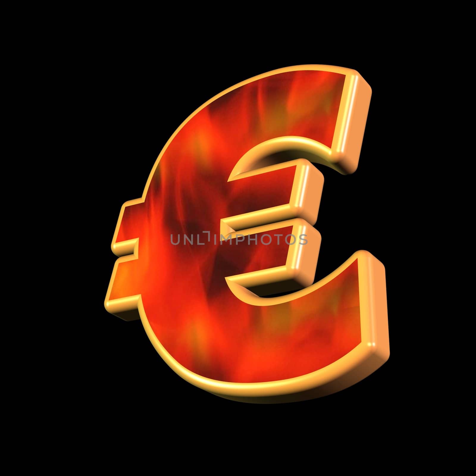 an euro symbol over black background