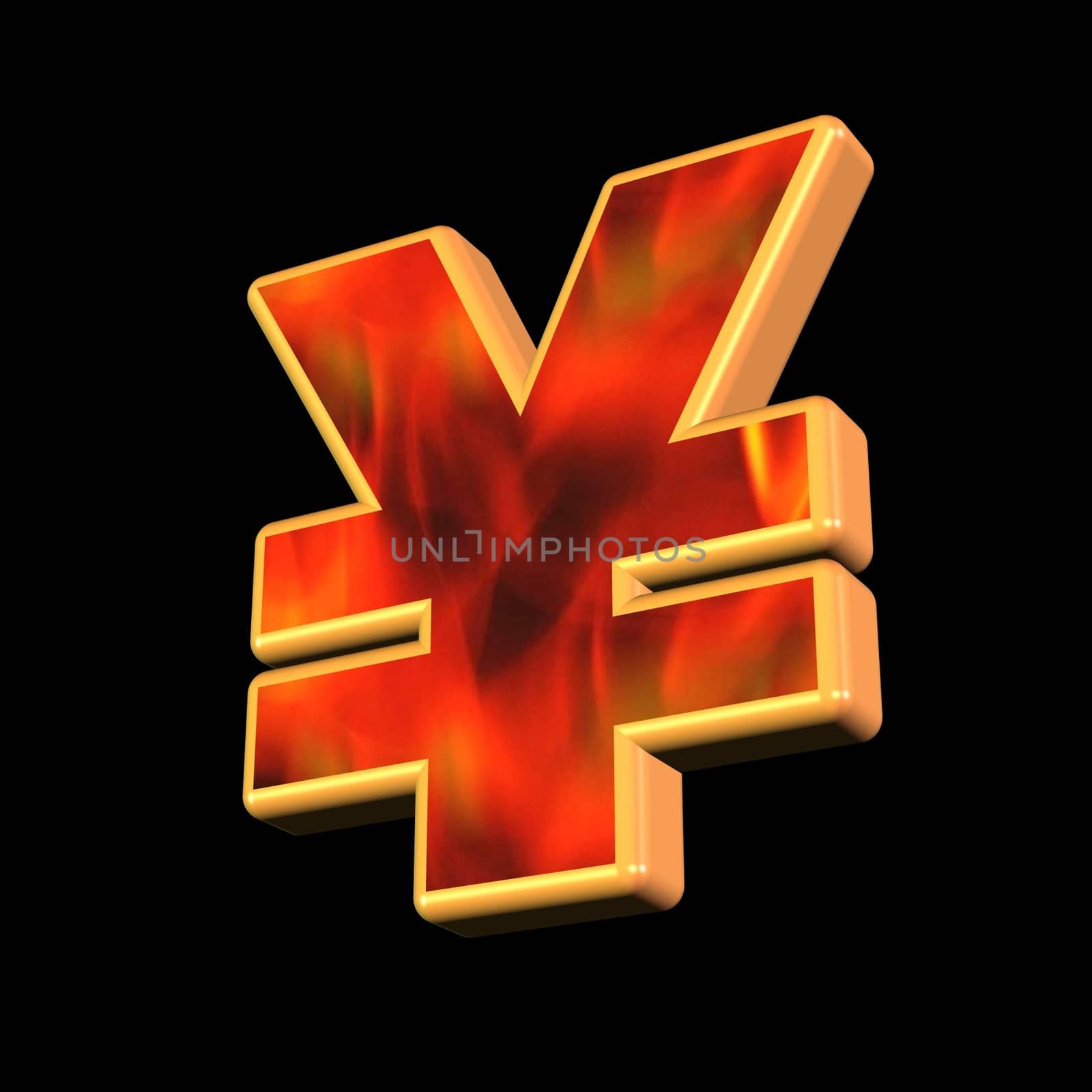 Yen symbol over black background