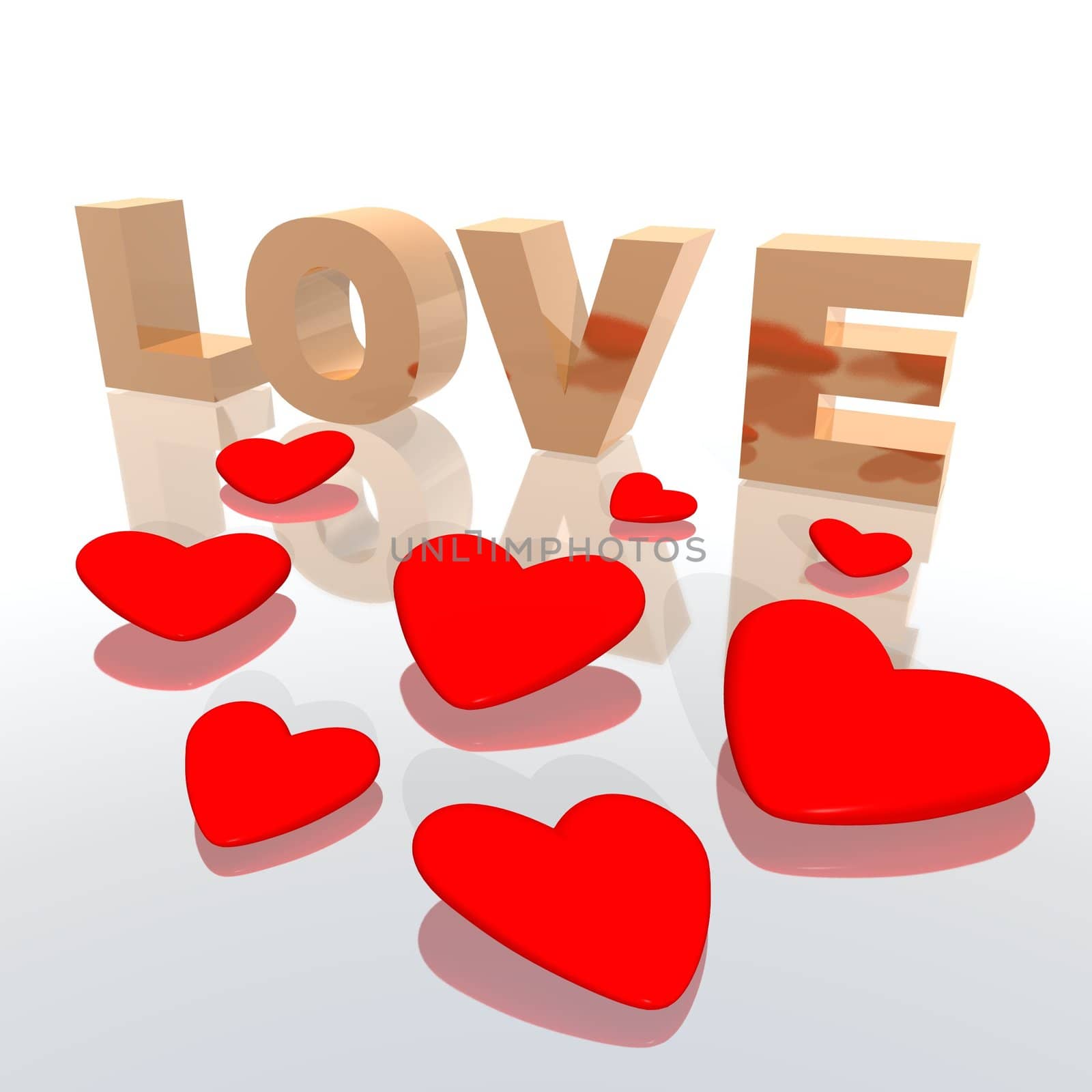 a 3d rendering tio illustrate love