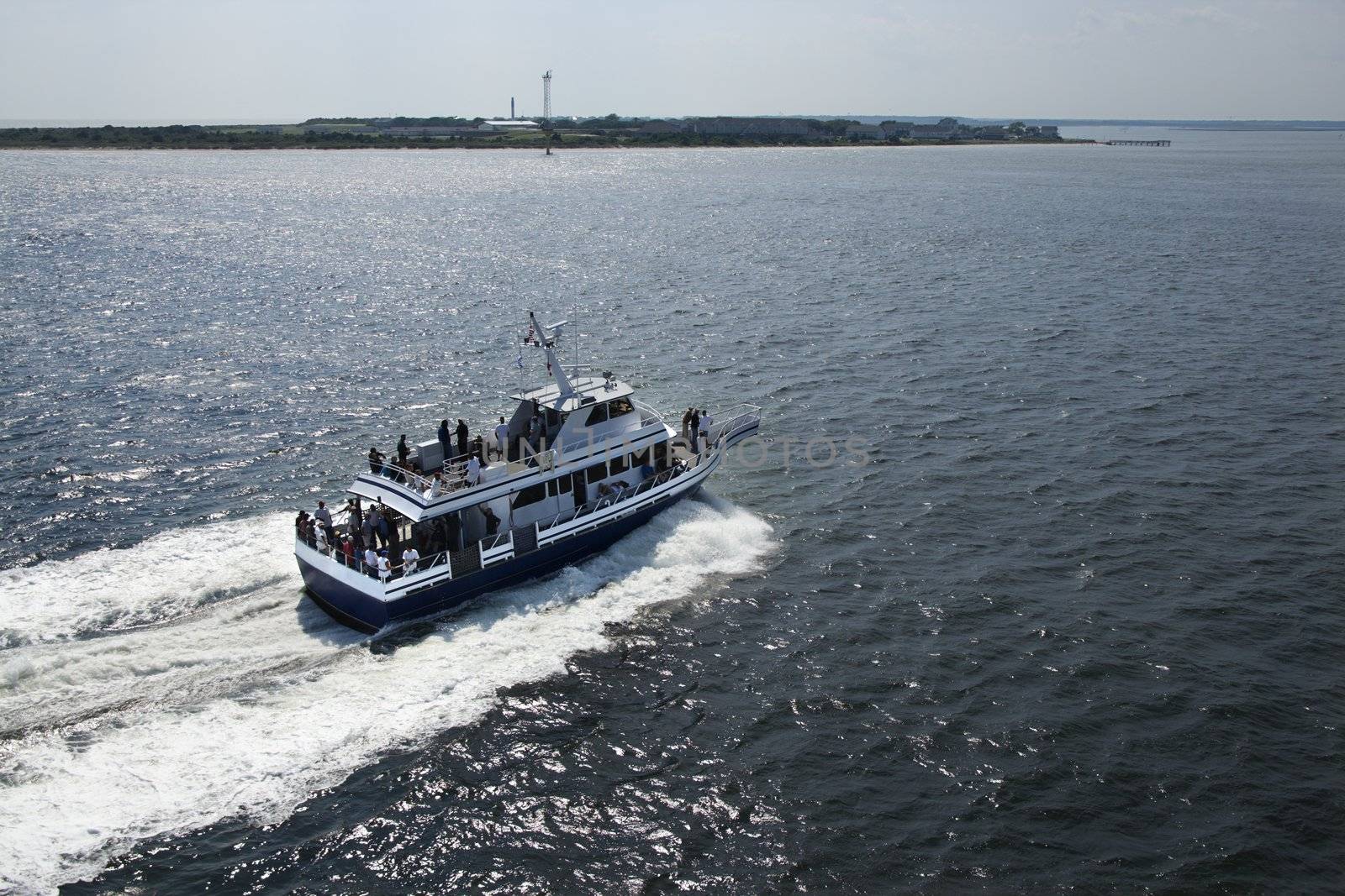 Ferry boat transport on Bald Head Island, North Carolina.