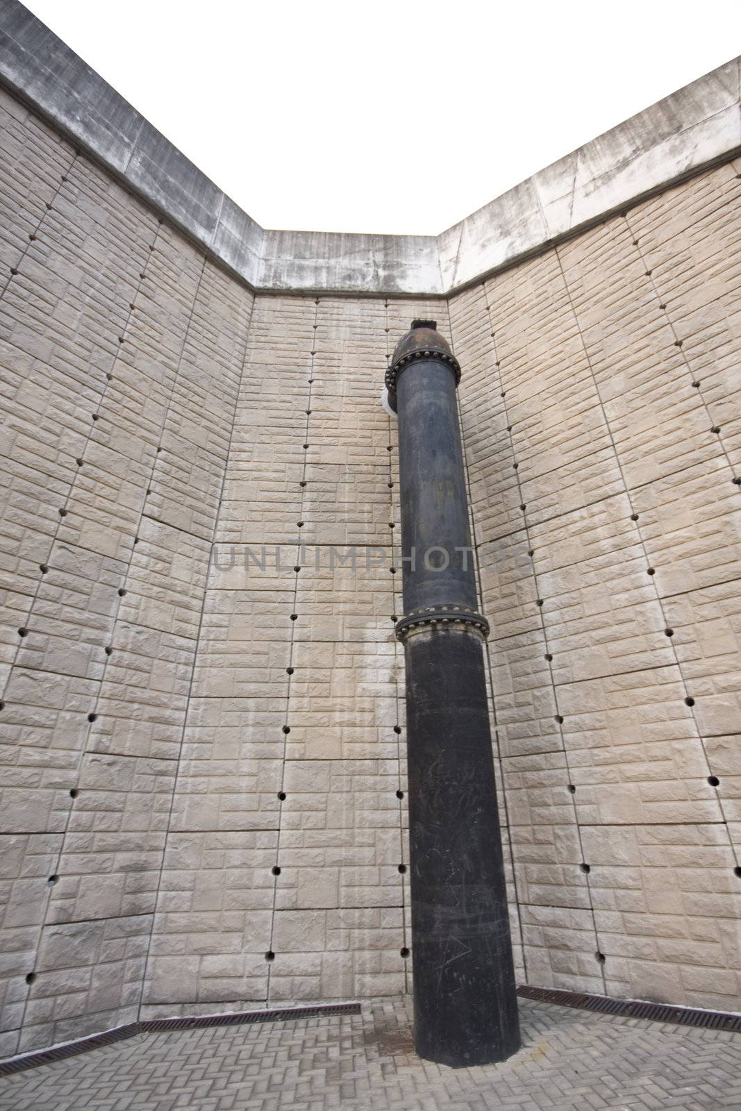 close up shot of huge water pipe  

