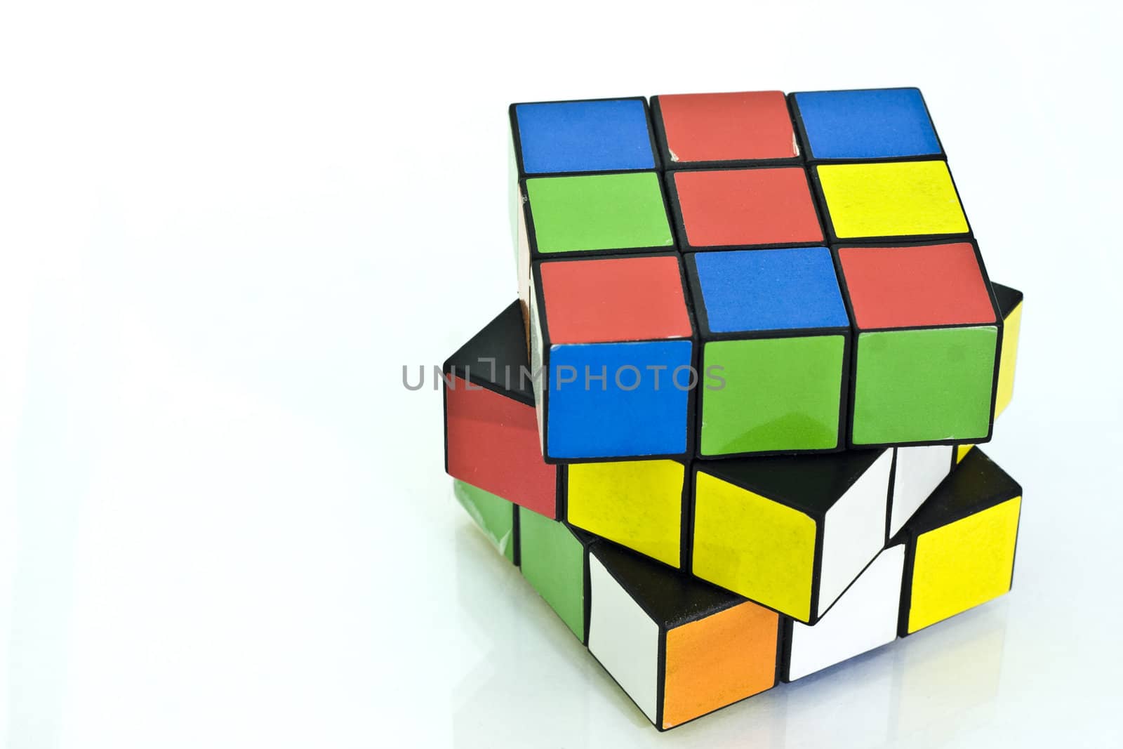 It is a Rubik's cube over white background
