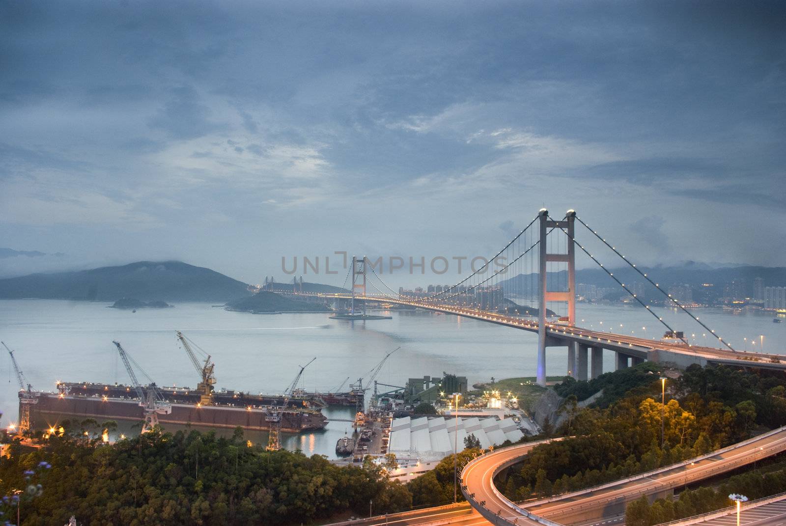 It is a shoot taken at Tsang Ma bridge at Hong Kong before Typhoon.