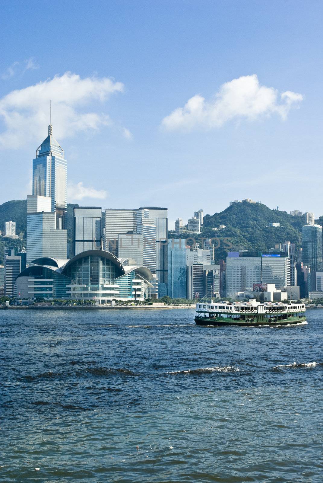 Hong Kong morning and skyscrapers