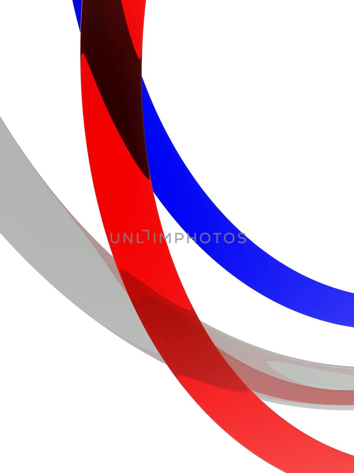 An illustration of ribbons floating on a white background.