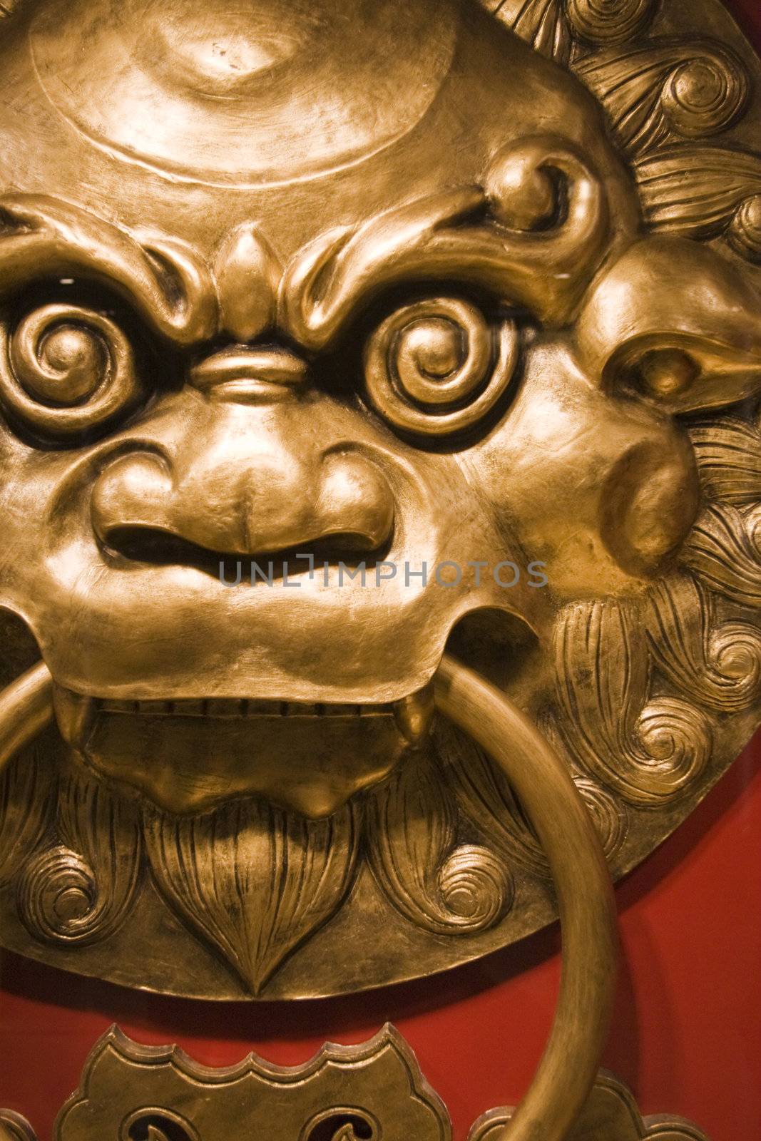 It is chinese style 
lionhead knocker door