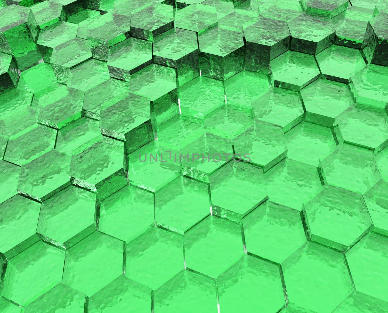 Green Translucent Hexagons by jasony00
