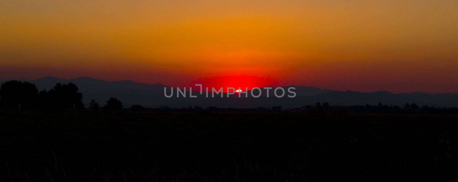 A sunset image from the Front Range of the Rocky Mountains in Colorado