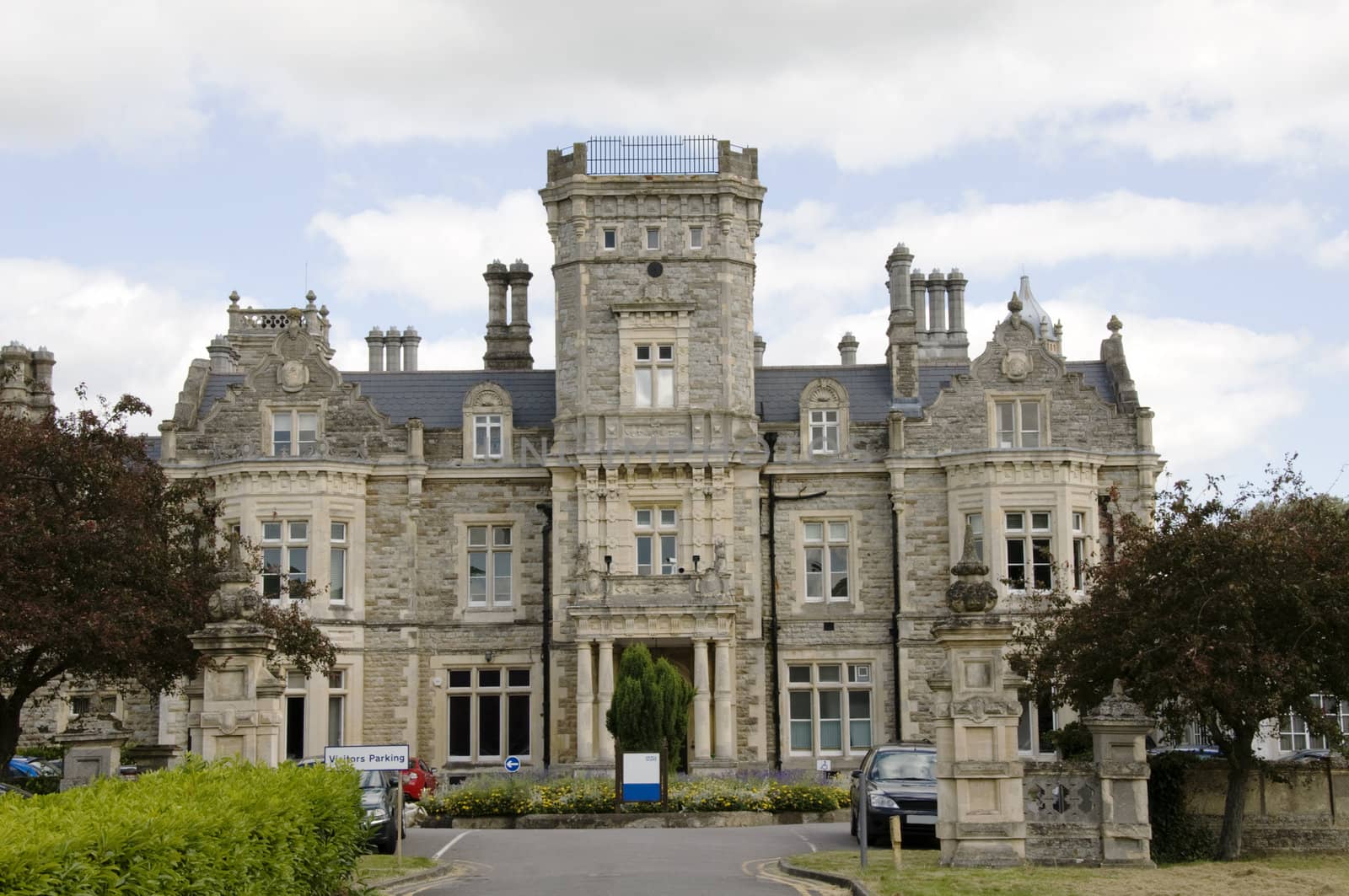 A gothic hall  with a cloudy sky in Kent England