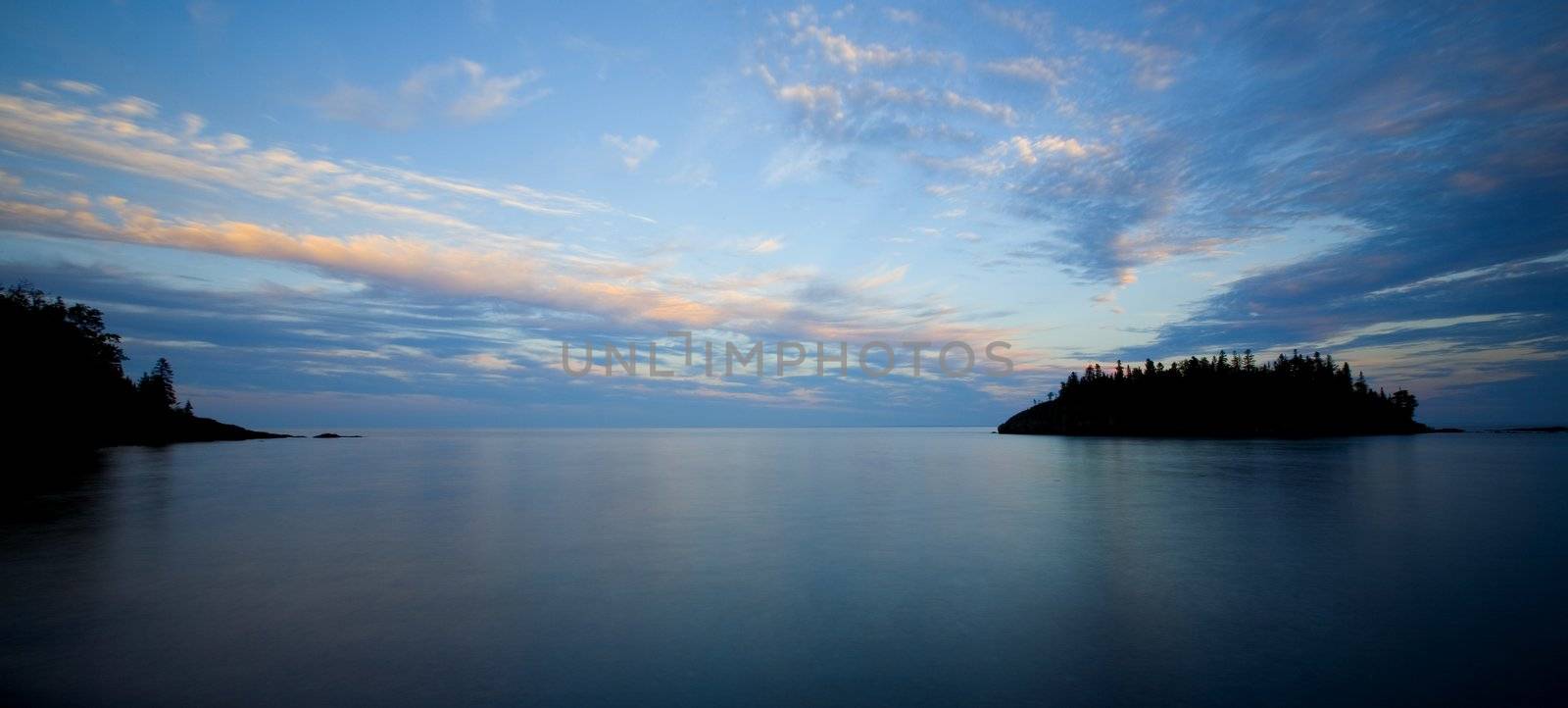 The North shore of Lake Superior at Dusk.