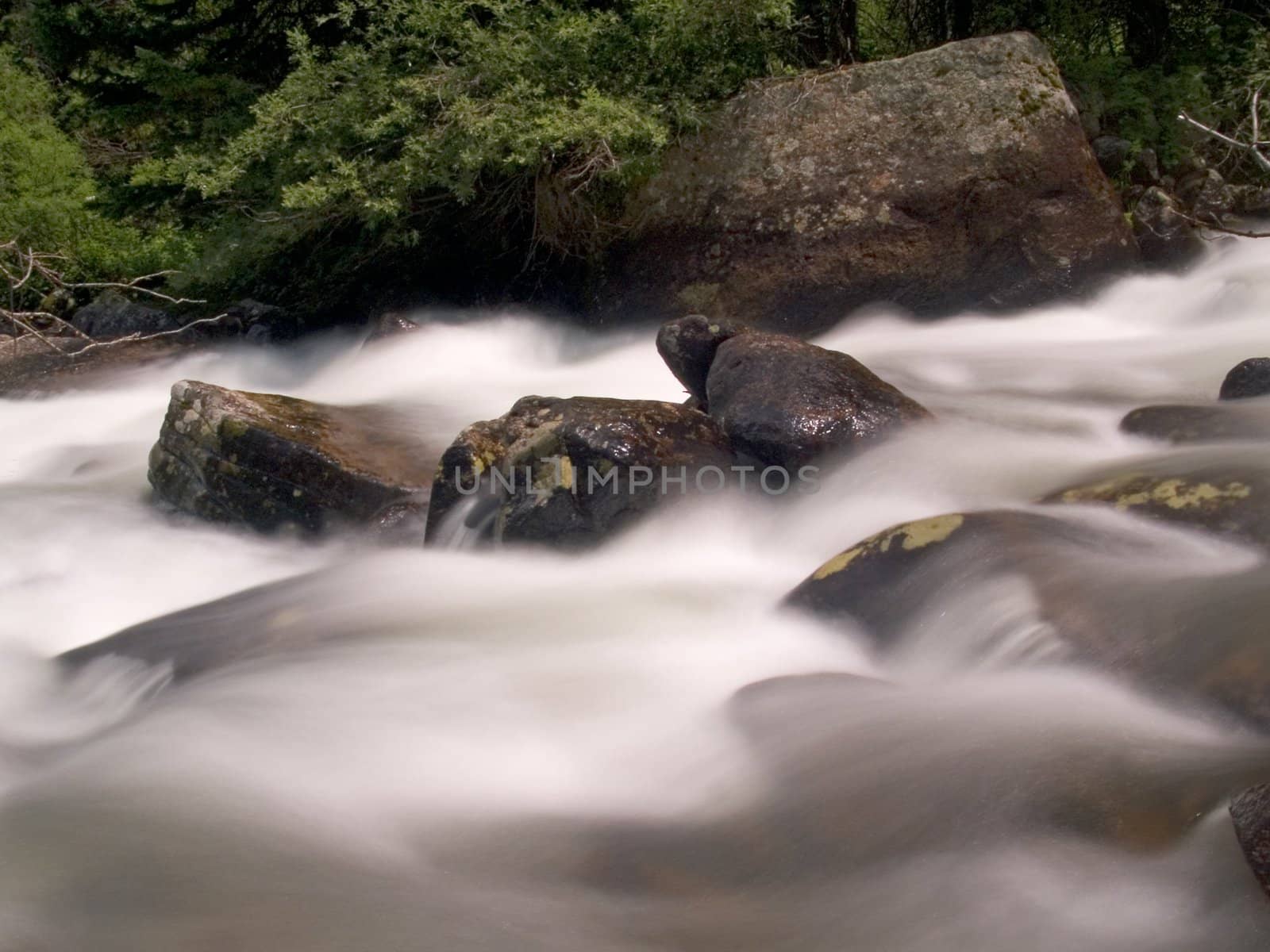 Rushing water in the North Fork of the Saint Vrain River - Rocky Mountain National Park