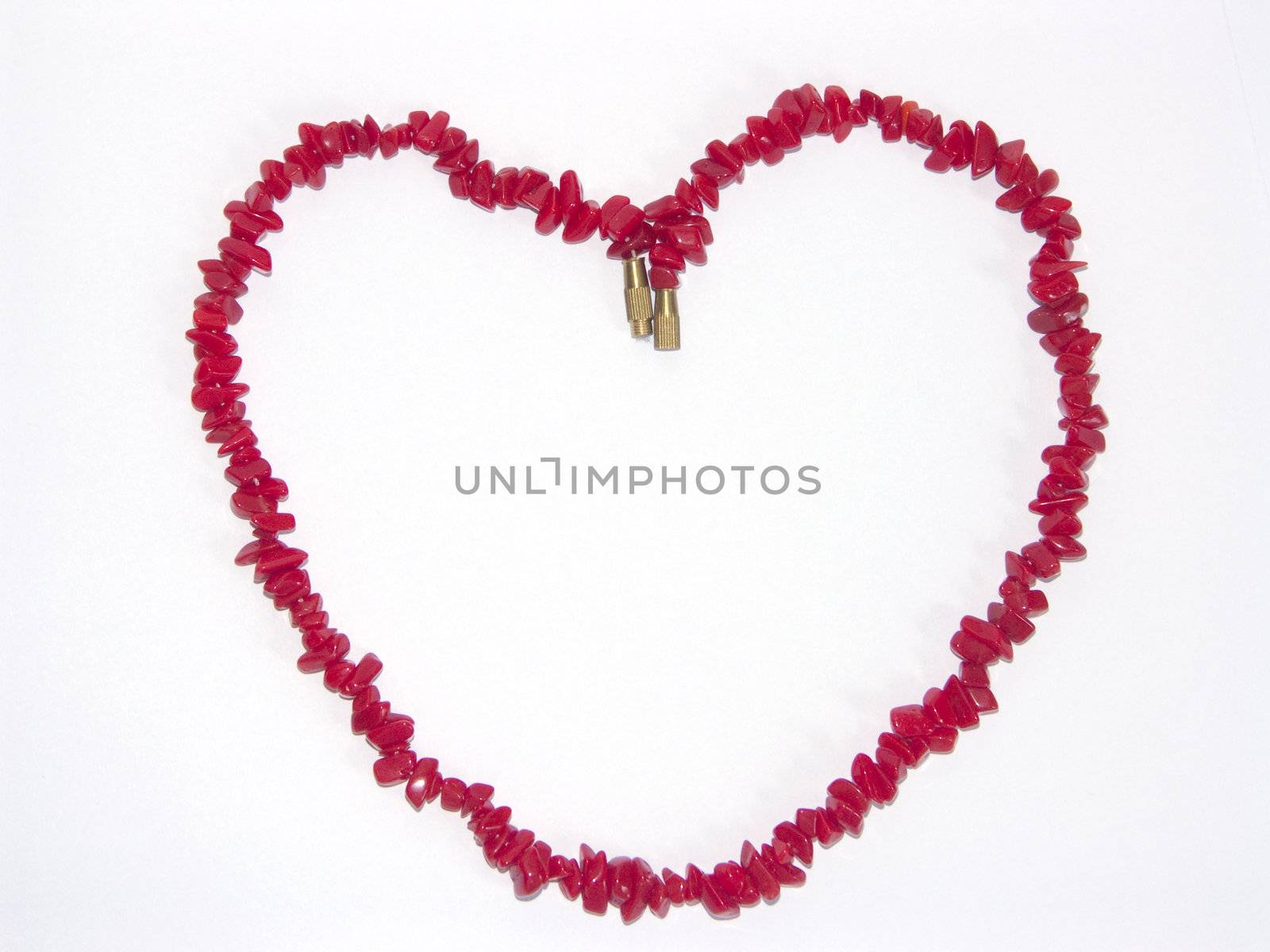 The image of the beads combined in the form of heart