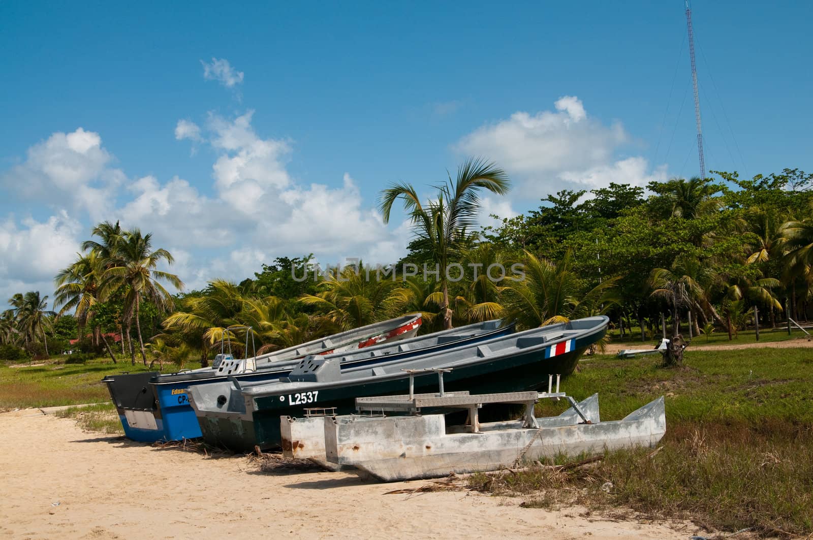 the picture of the abandoned boats on the Corn island