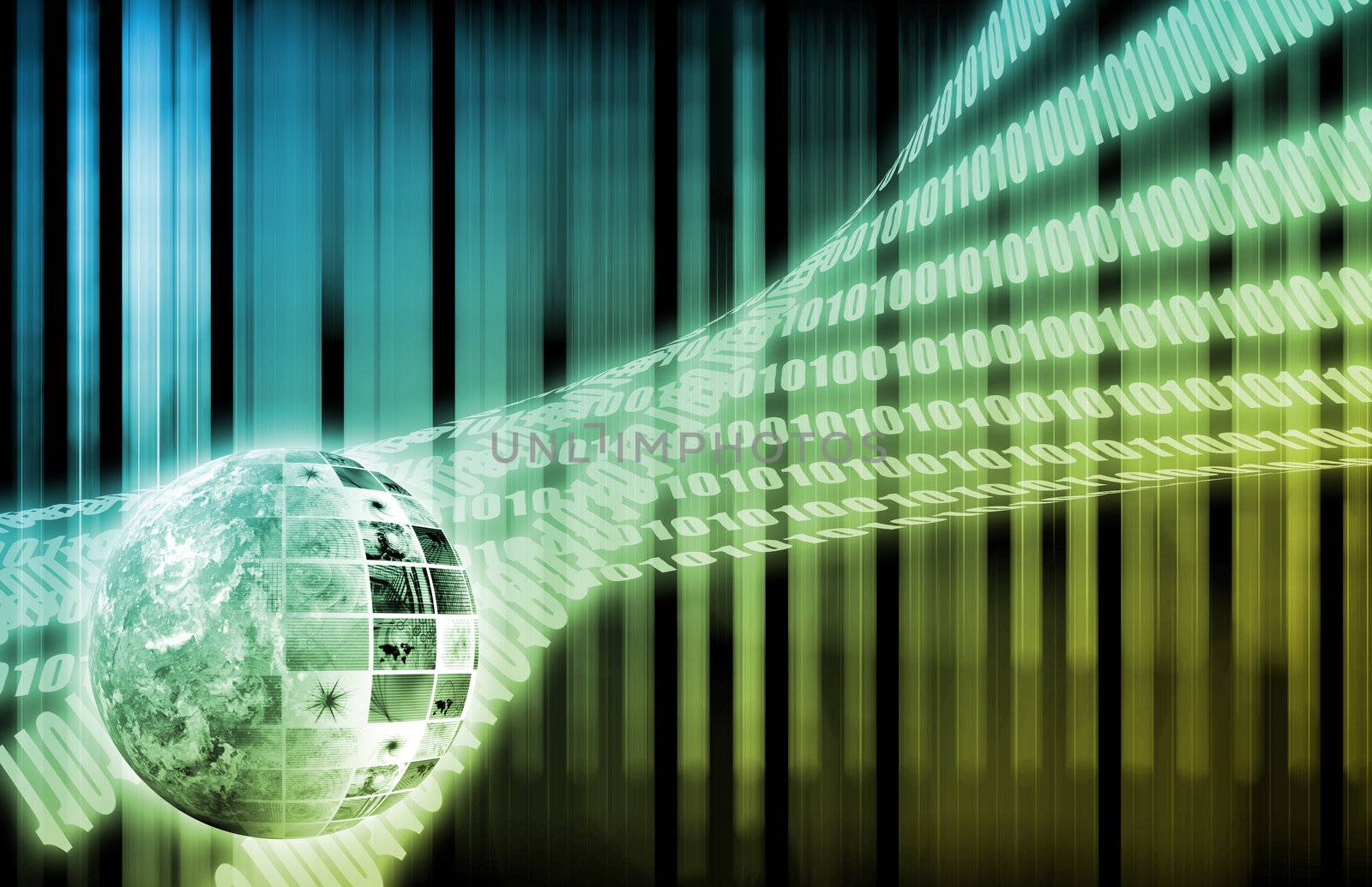 Global Business System Data as Background Wallpaper