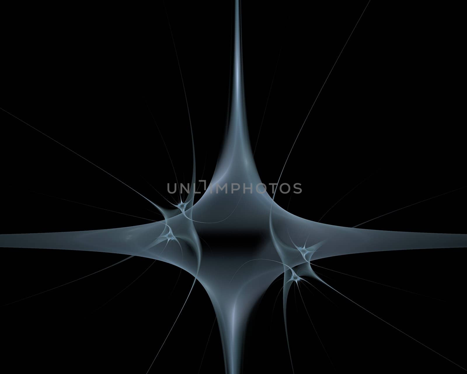 Abstract figure like tentacles on a black background