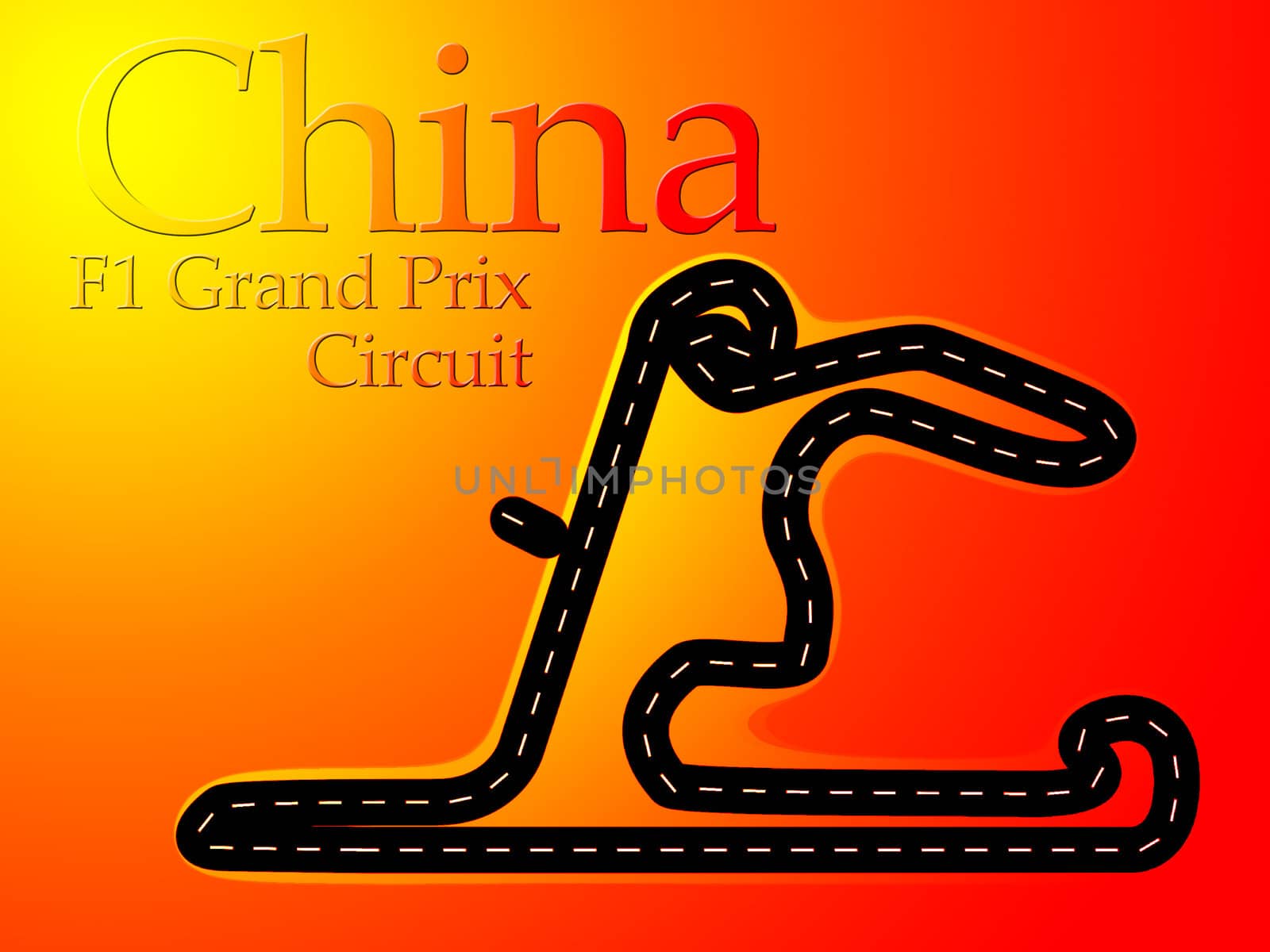China Shanghai F1 Formula 1 Racing Circuit Map by bobbigmac