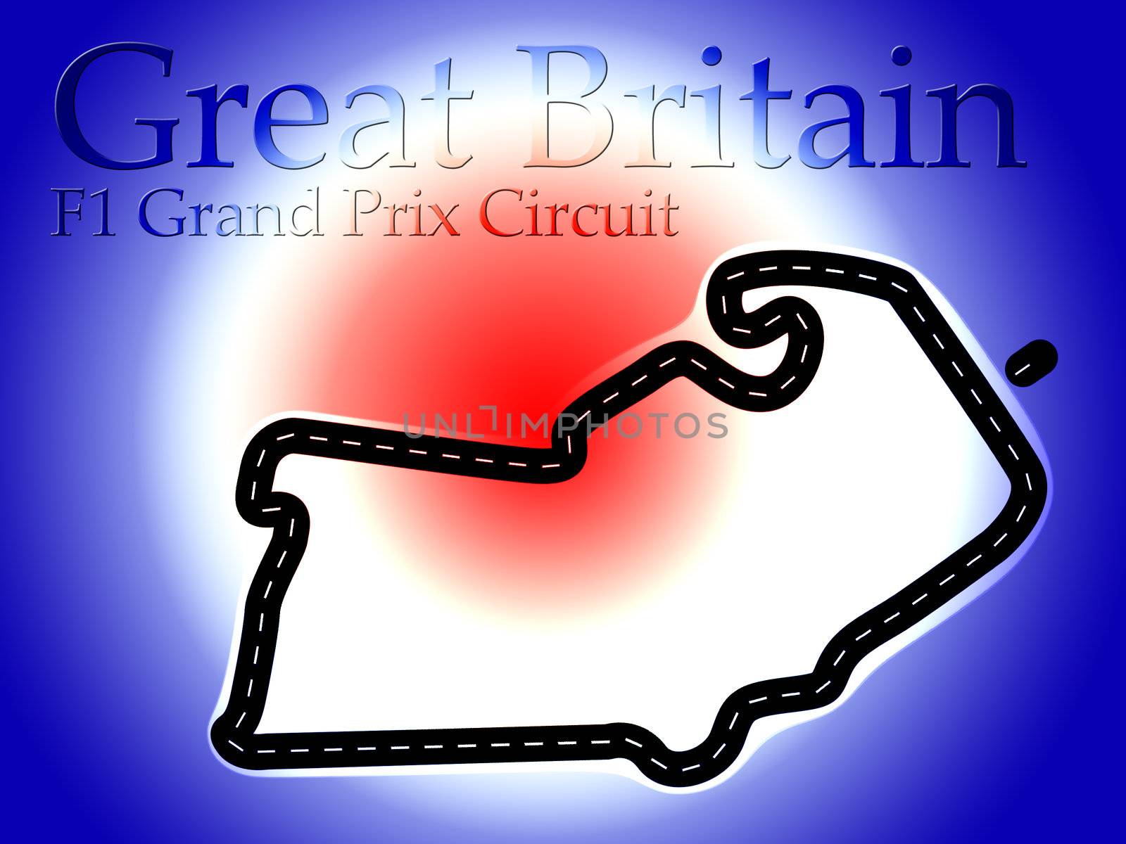 Silverstone Great Britain UK F1 Formula 1 Racing Circuit Map