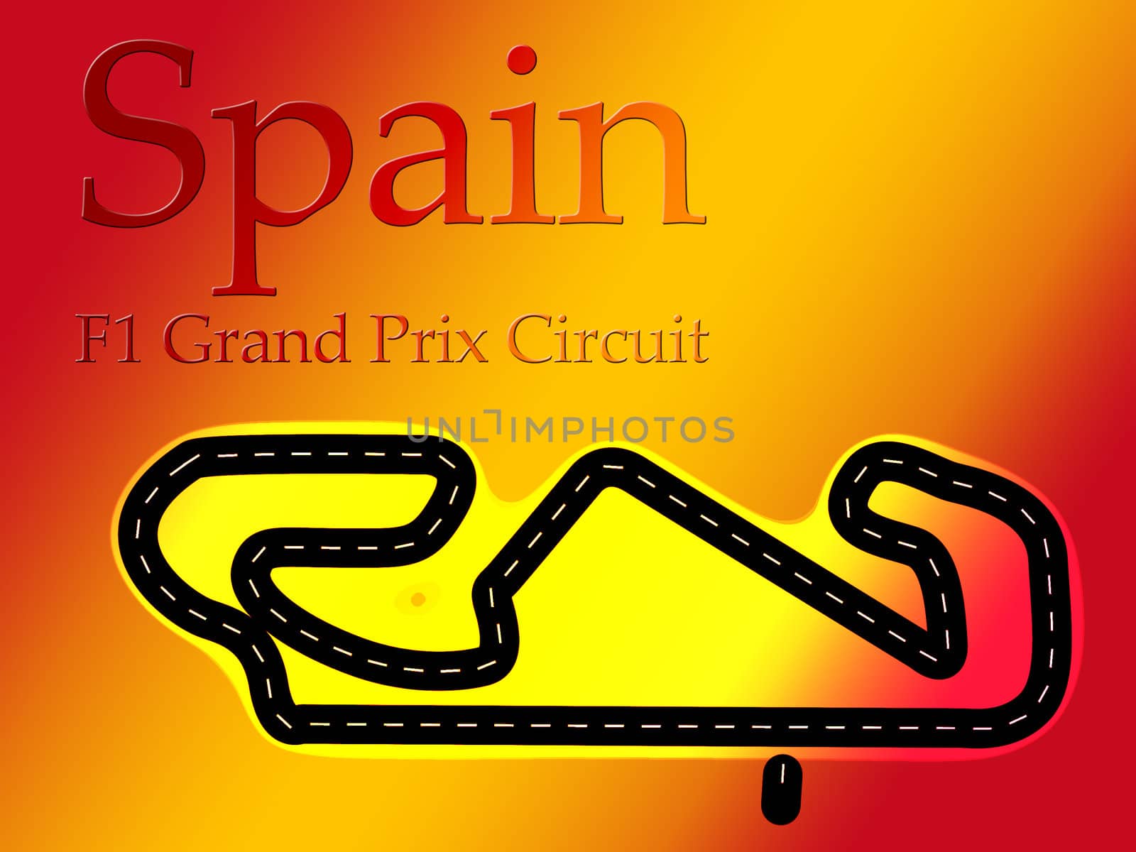 Spain Catalunya F1 Formula 1 Racing Circuit Map by bobbigmac