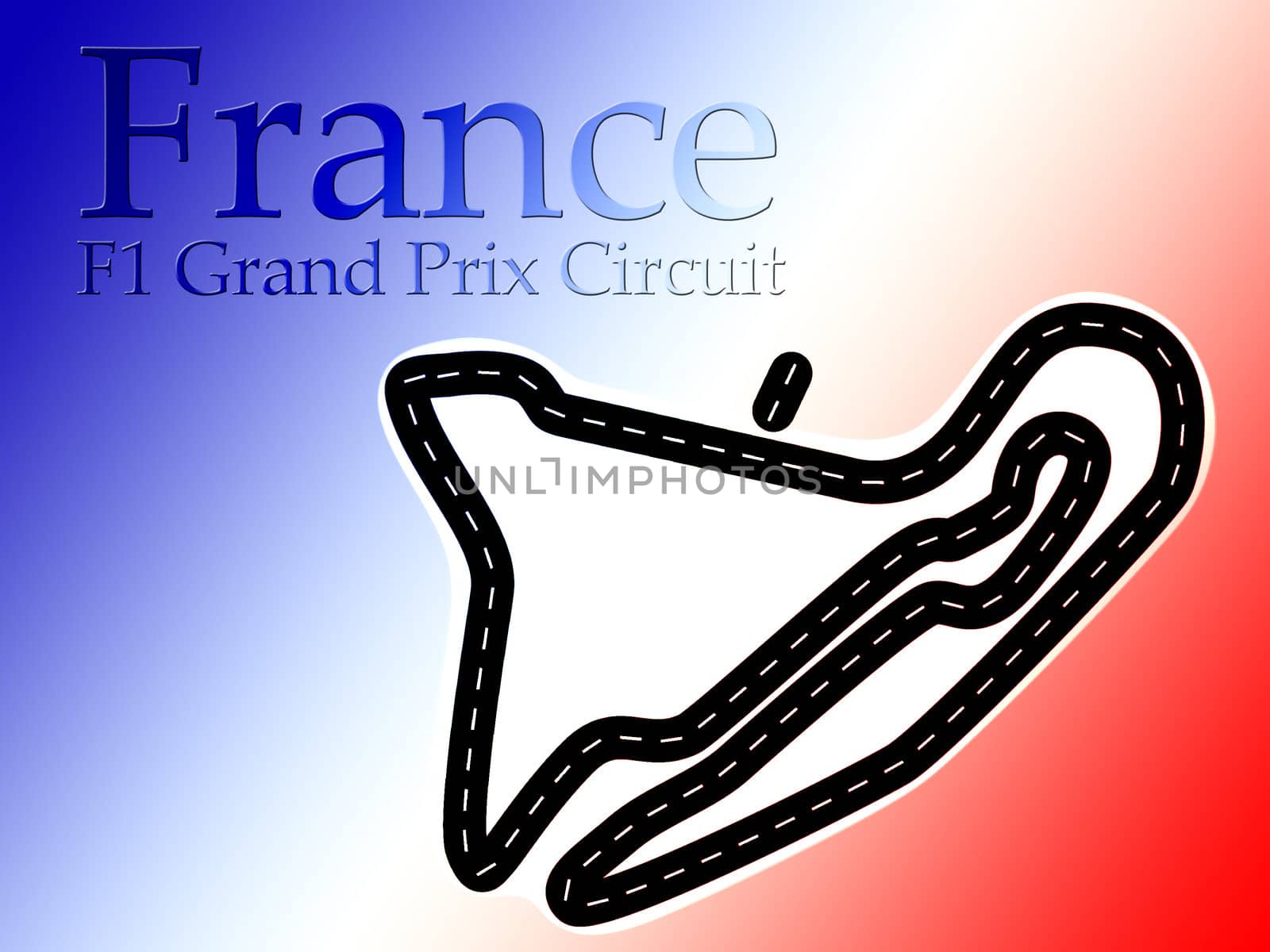Magny Cours France F1 Formula 1 Racing Circuit Map by bobbigmac