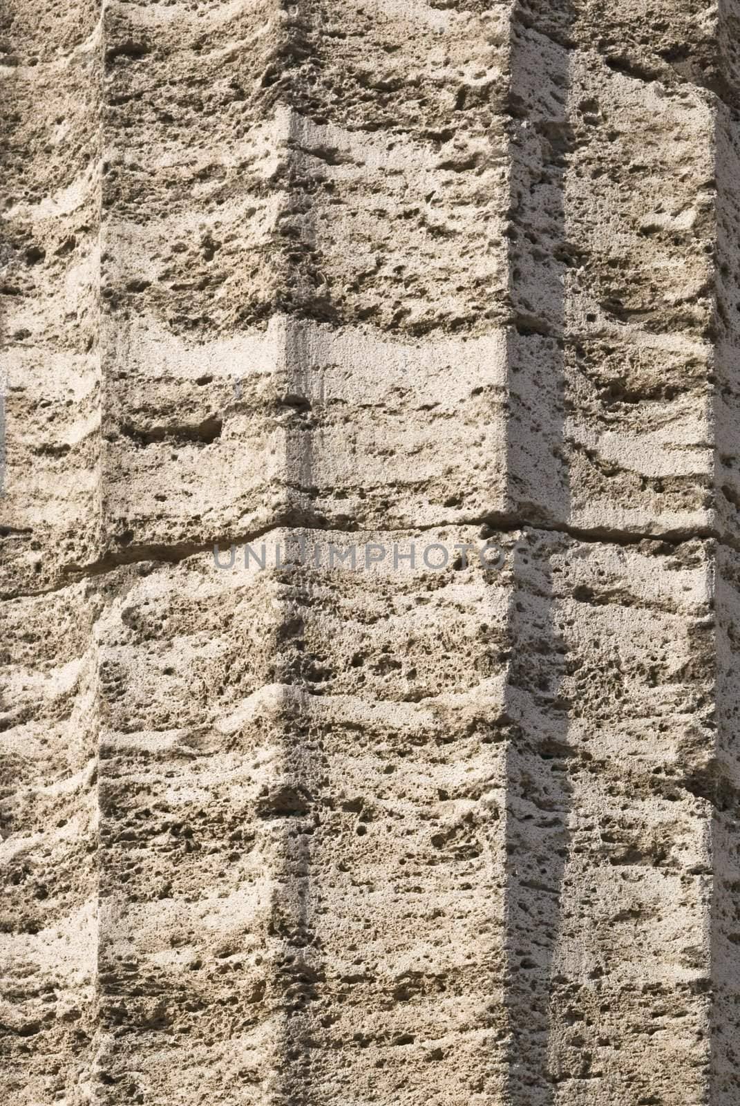 Close-up of an ancient column, texture