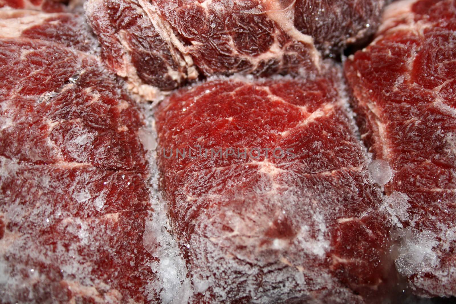 detail of frozon meat