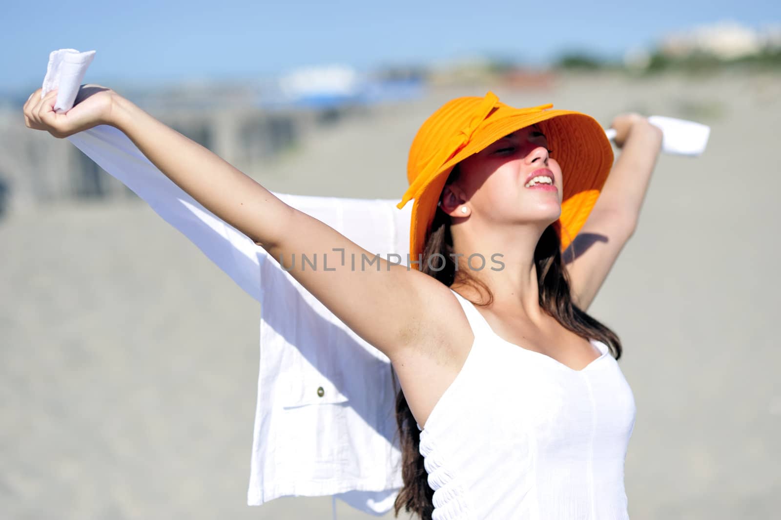 Woman enjoying her summer holiday in South of France.