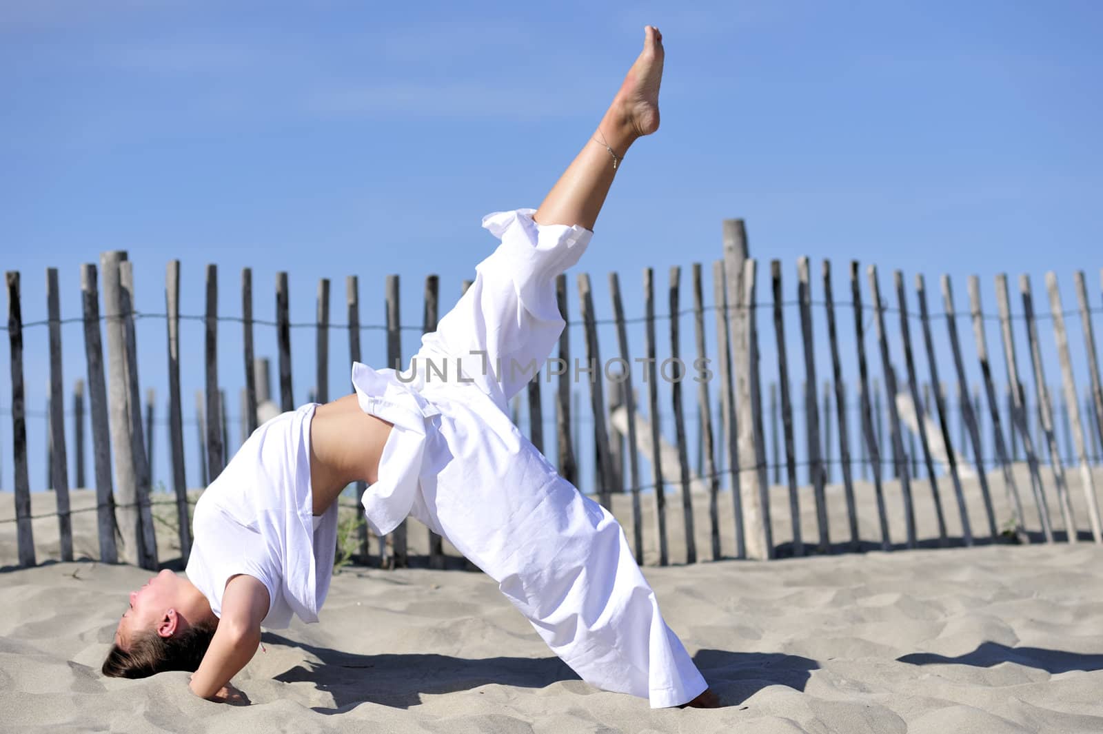 Woman enjoying the beach