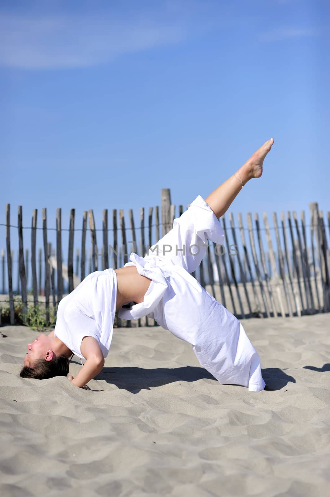 Woman enjoying the beach