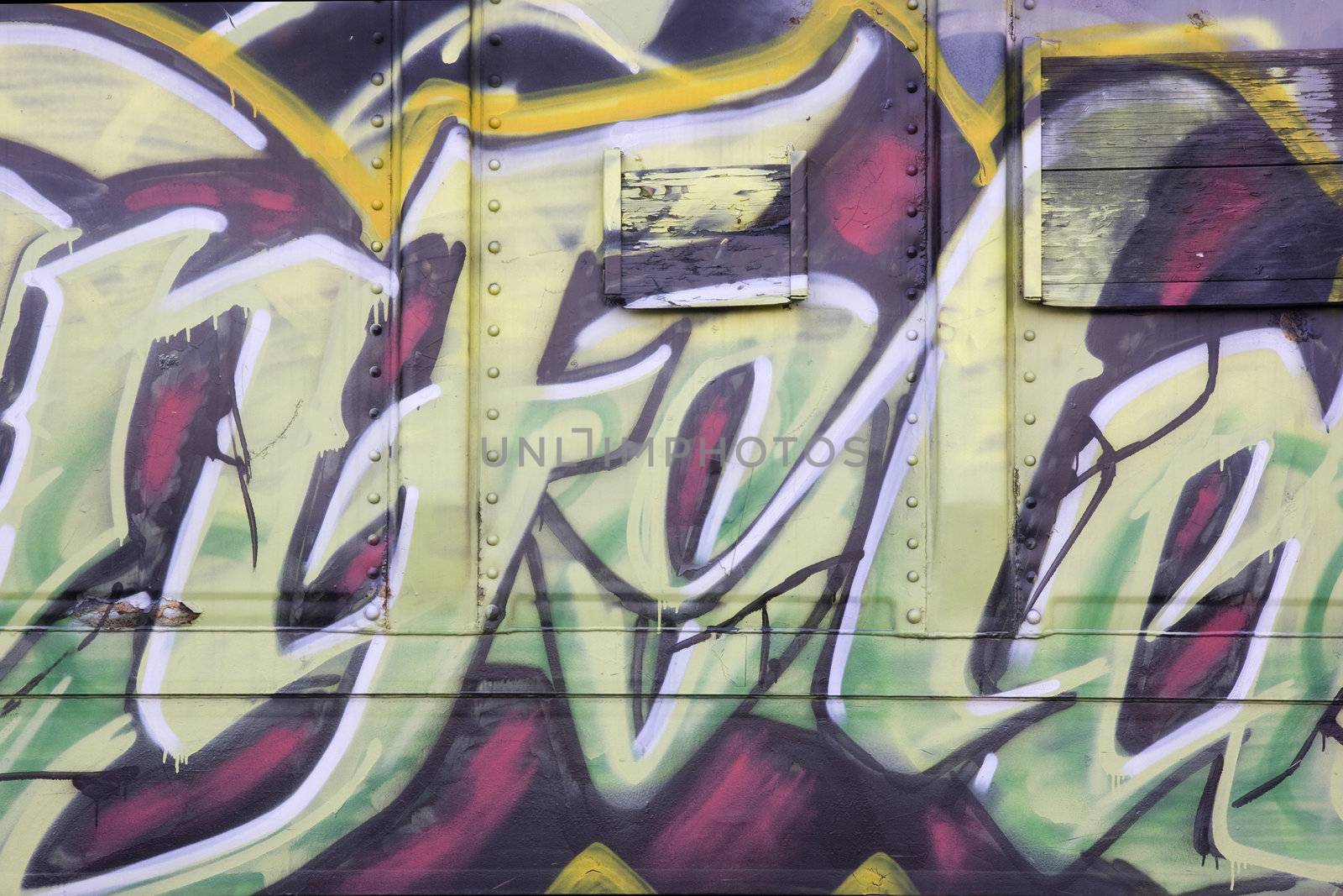 colorful graffiti on a train by PixelsAway