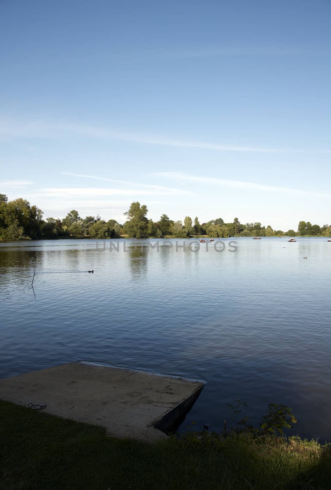 A jetty leading to a boating lake