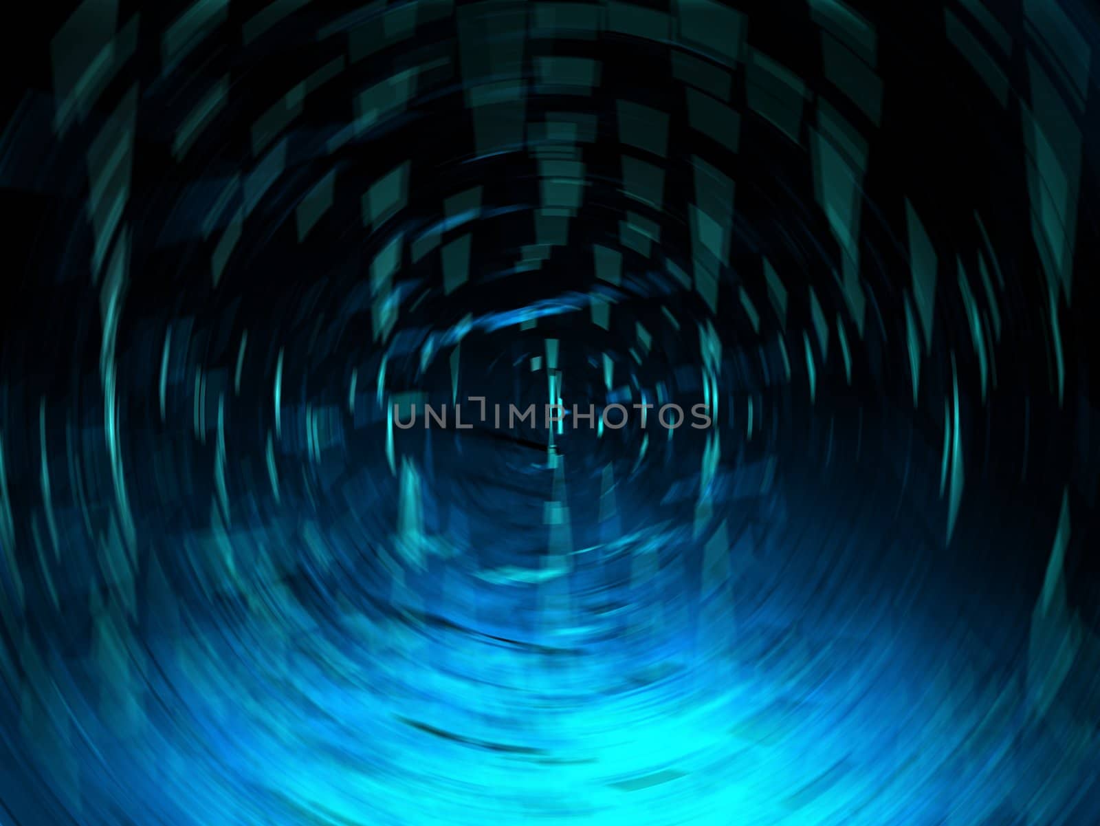 Abstract blue image with spinning motion blur