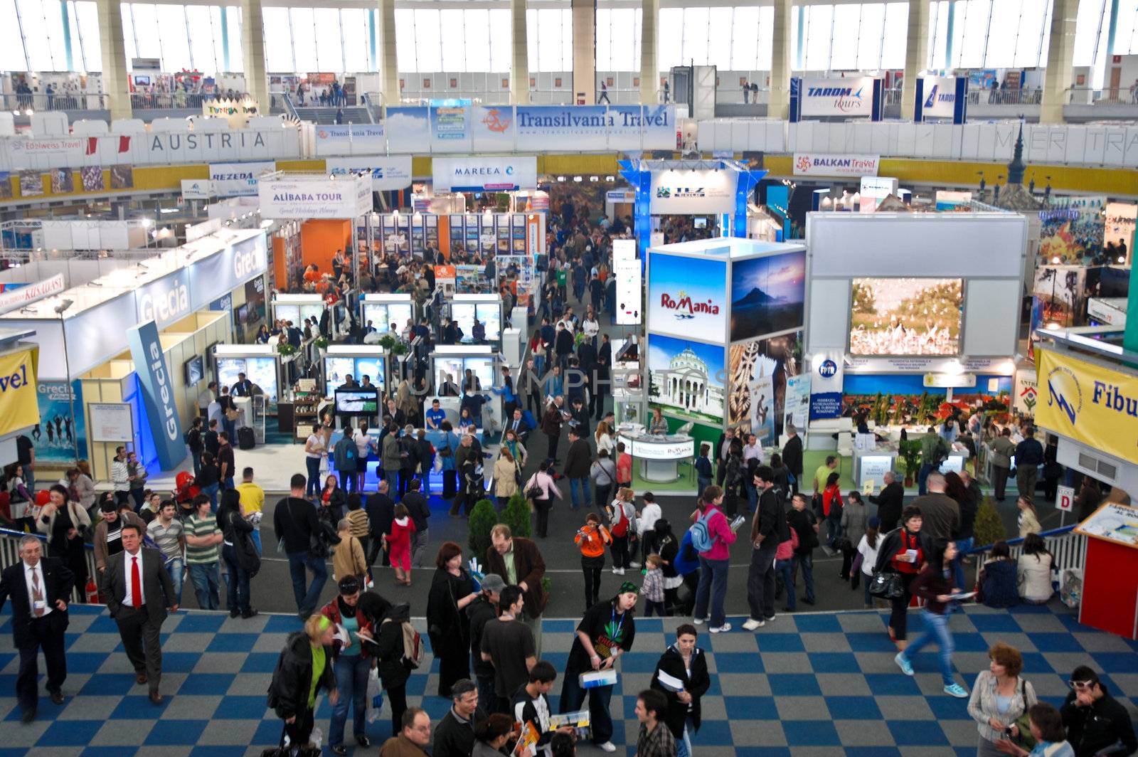 People at the International Tourism Fair at Romexpo March 28, 2010 in Bucharest, Romania