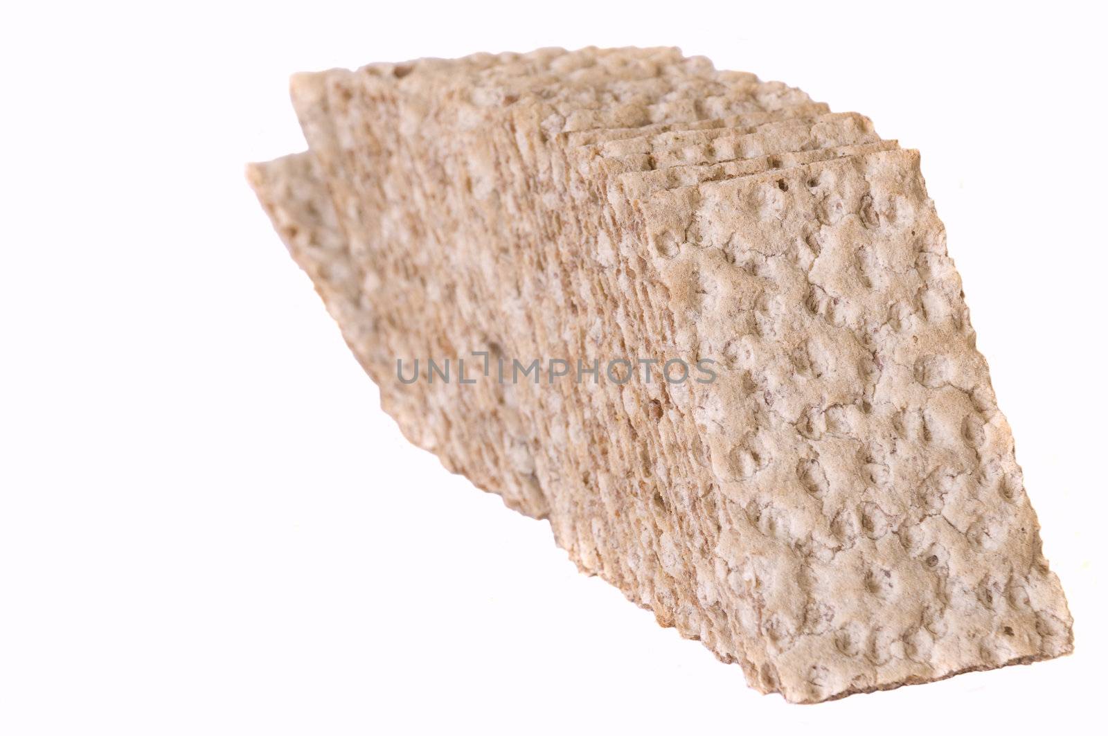 diet crackers isolated on whote background copy space