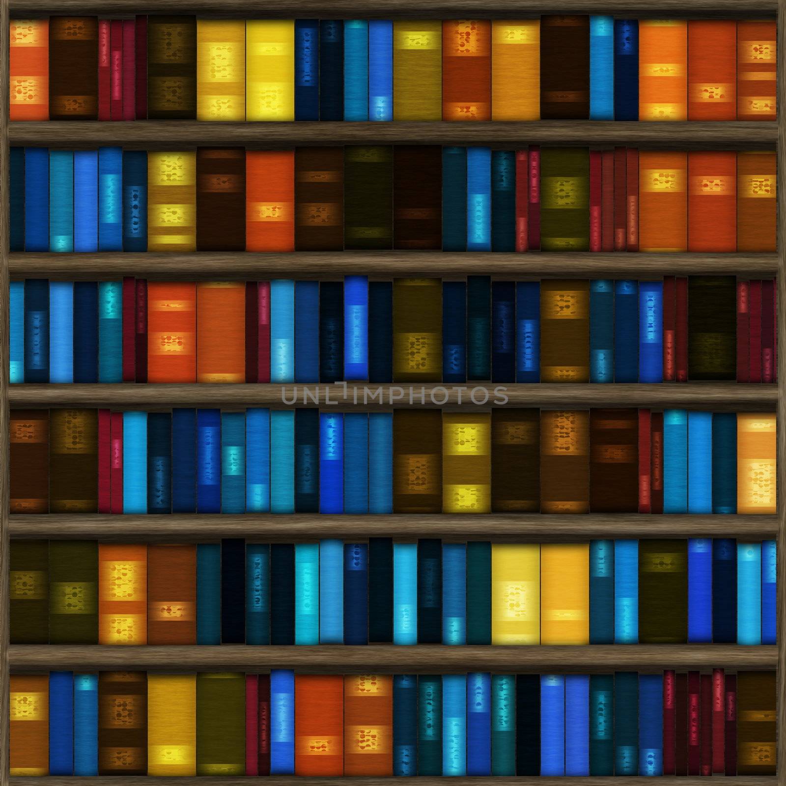 Seamless Book Shelf Texture as a Background