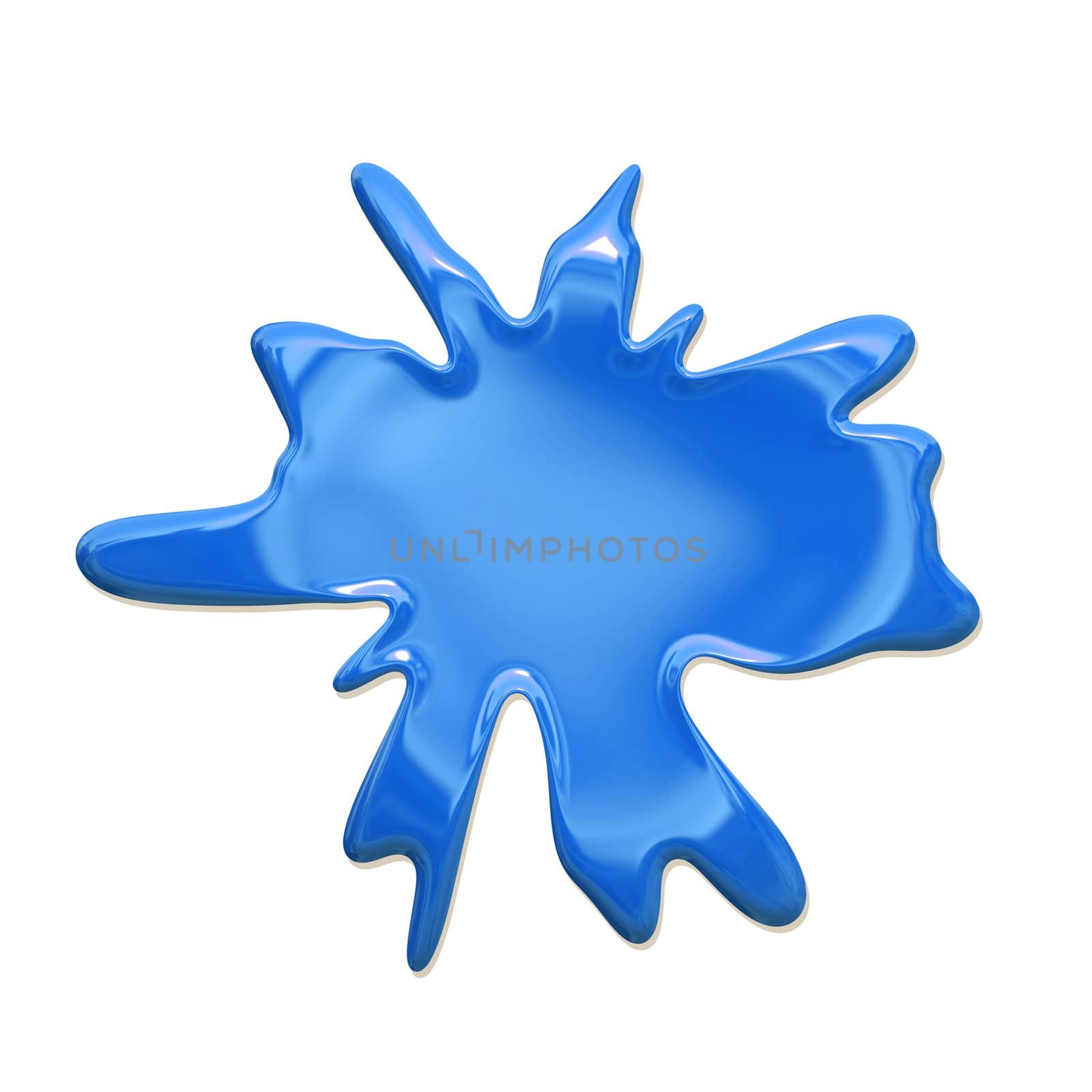 Blue Paint Splatter Isolated on White Background