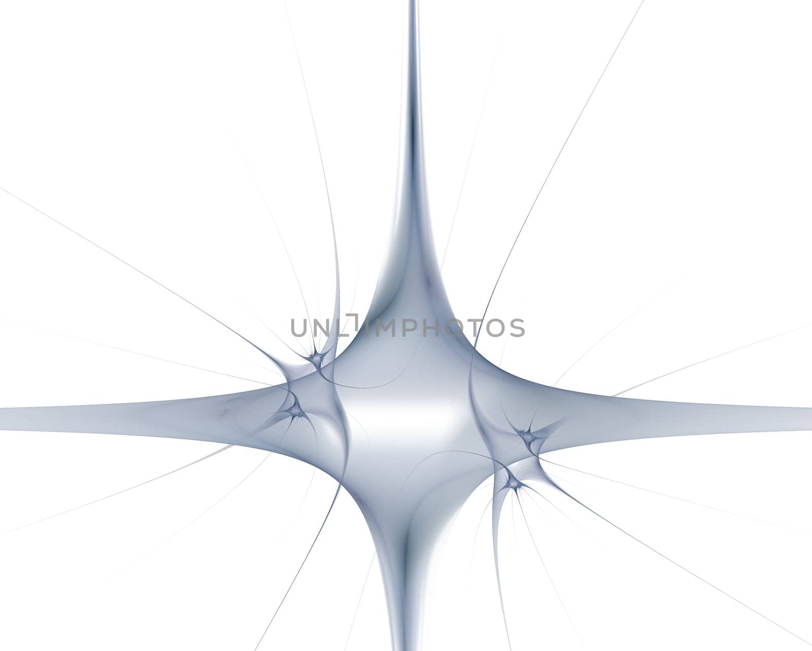 Abstract figure like tentacles on a white background