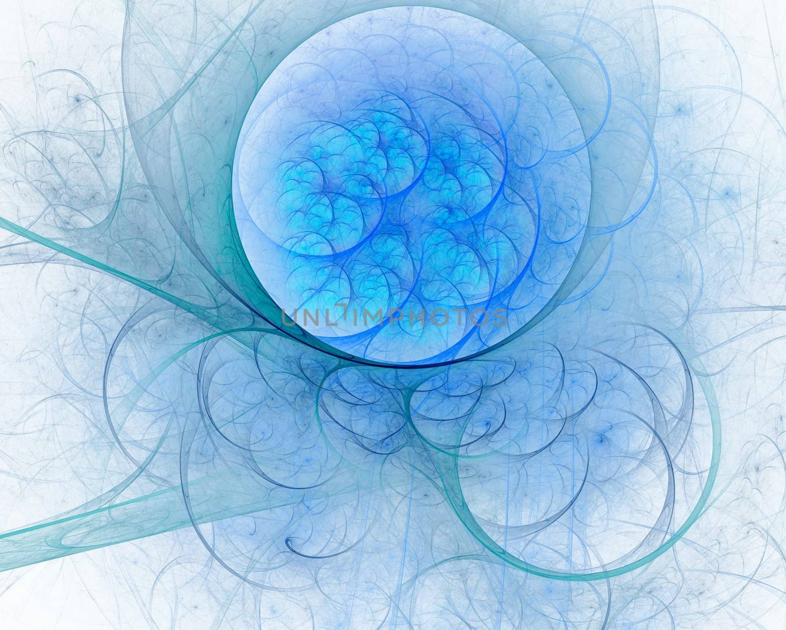 Abstract blue background with a lot of various curves