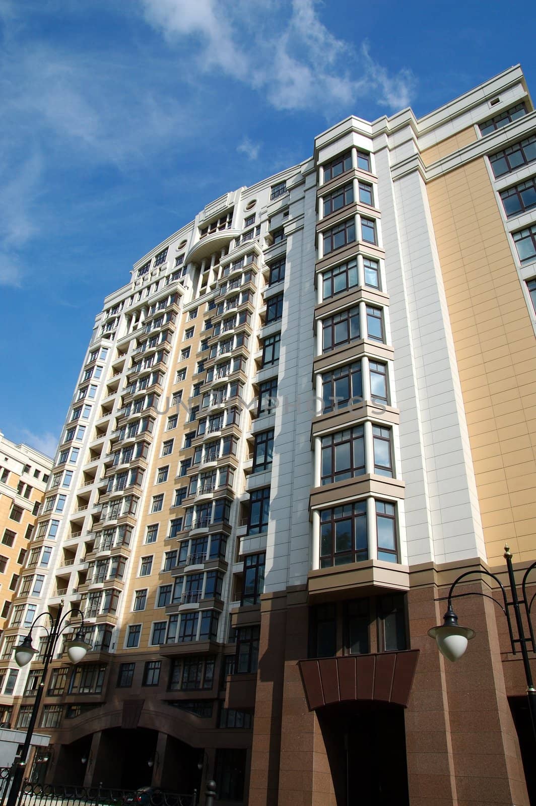 modern residential construction against blue sky