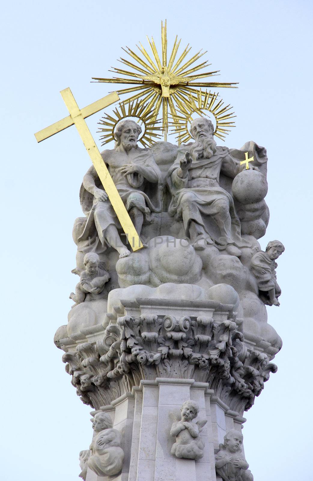 Holy trinity church stone statue.