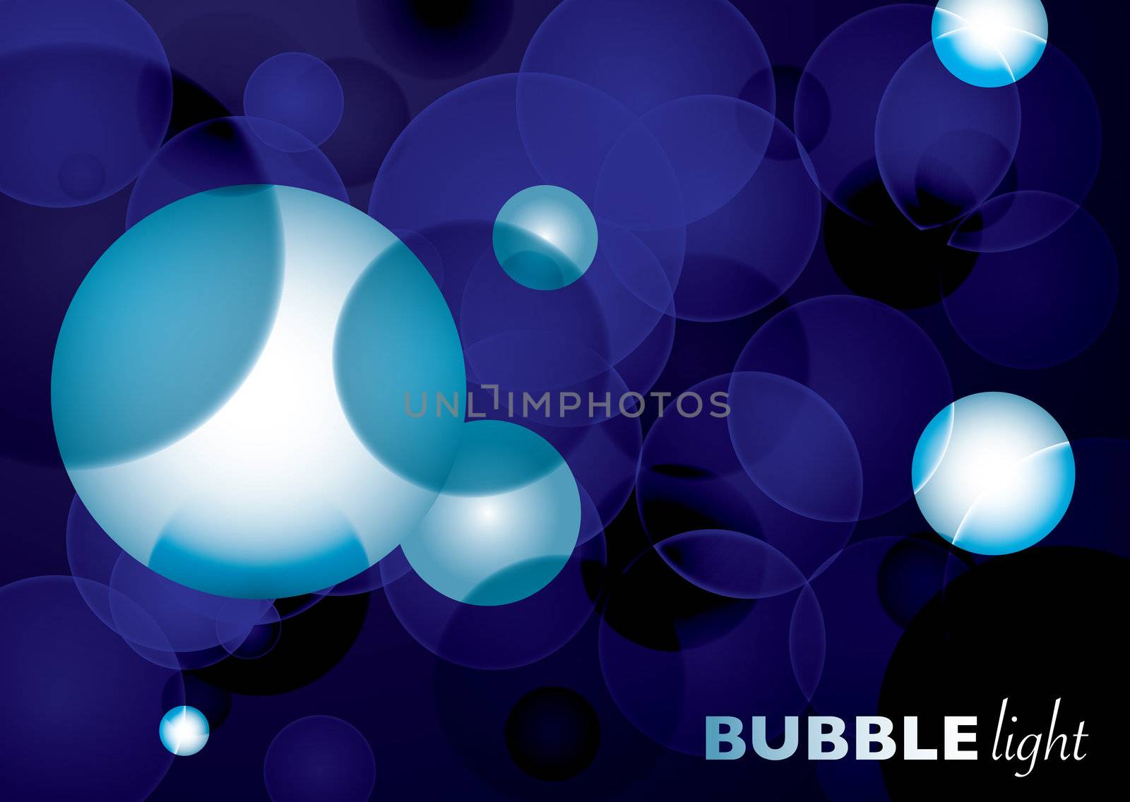Abstract blurred light with blue background and lens flare