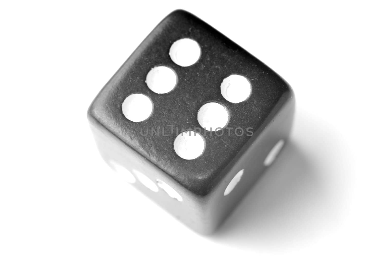 Black Die on White - Six at top. Similar images of 1-6 exists