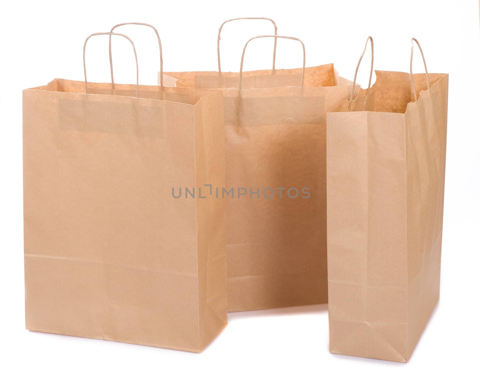 three ecological paper bags