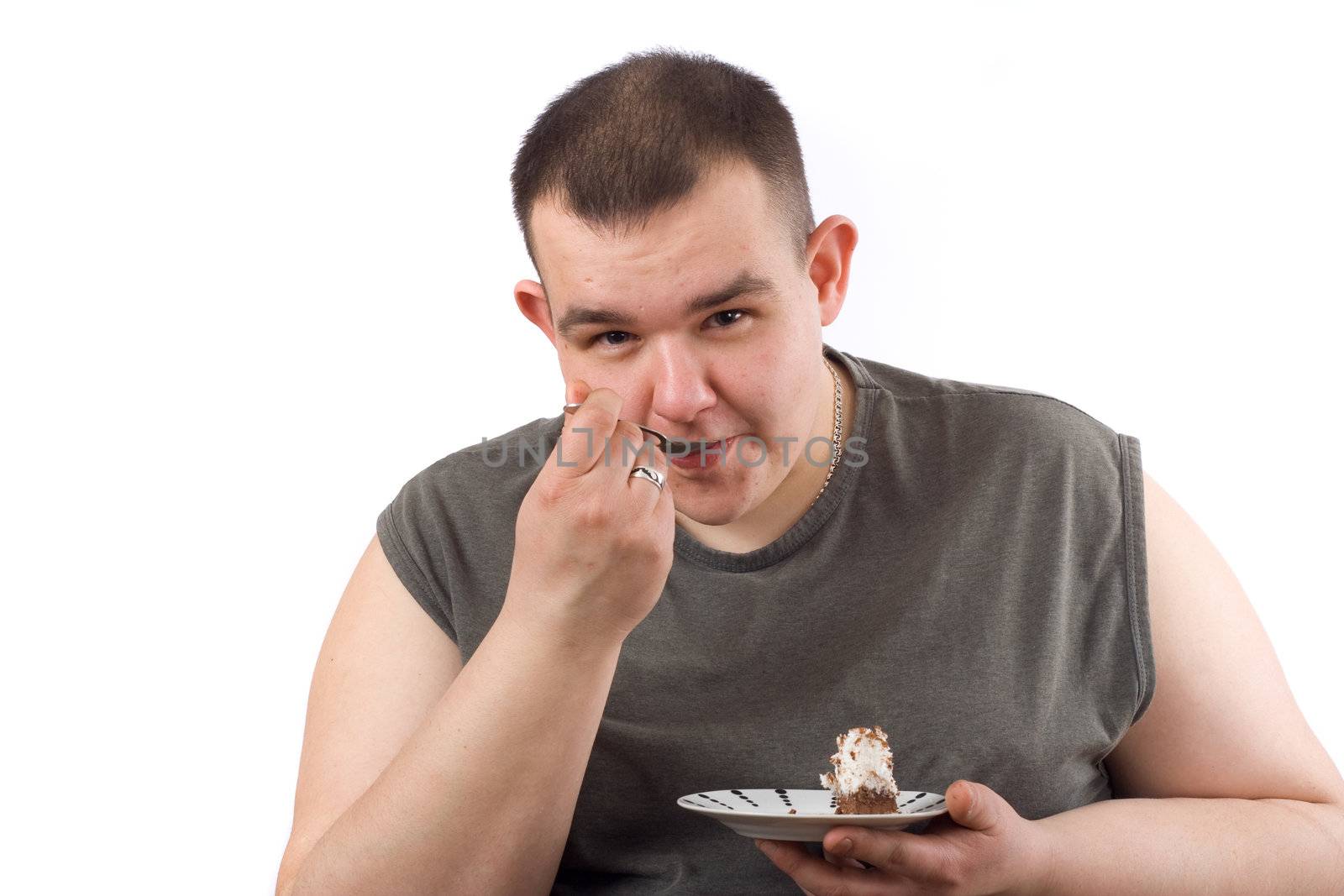 man eat cake