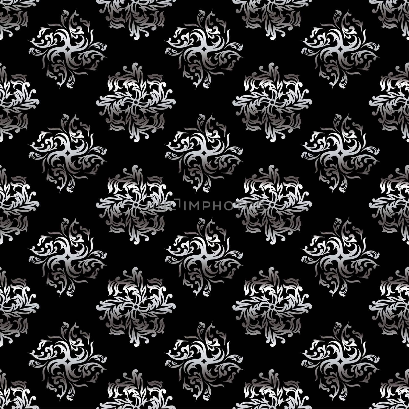 classy black and silver wallpaper design with flowing folds