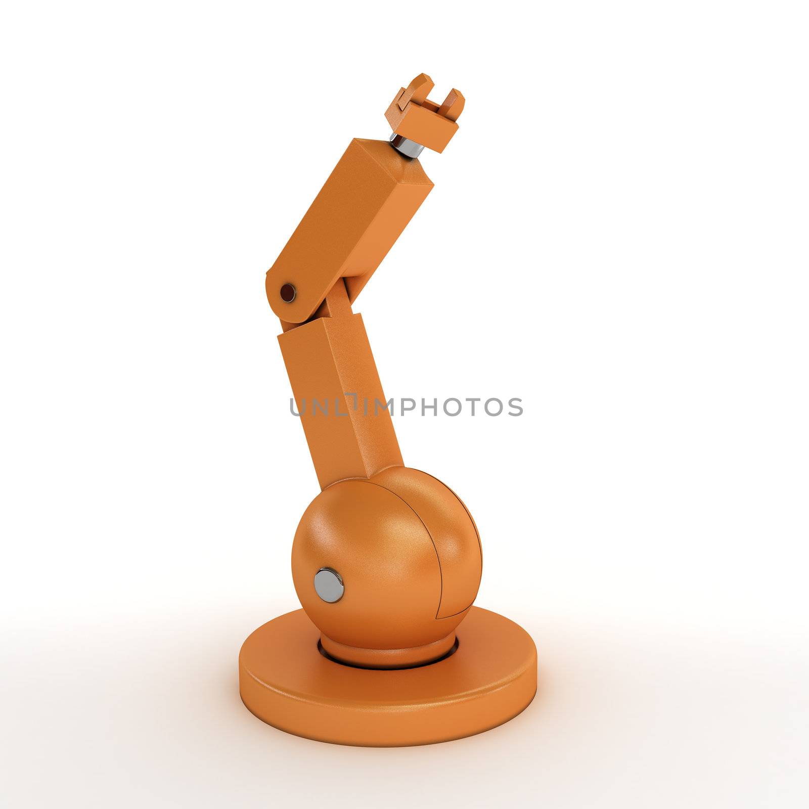 3d illustration of simle robot arm.