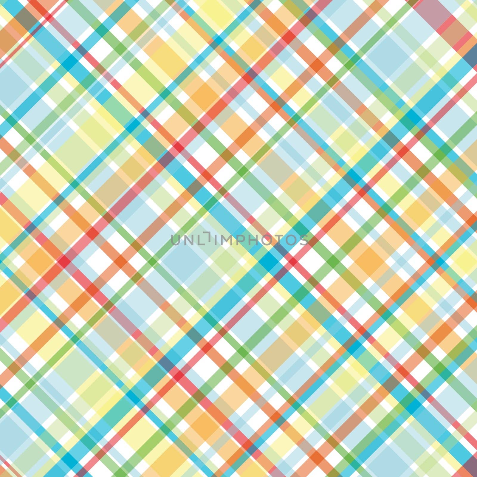 Plaid background illustration in bright summer colors