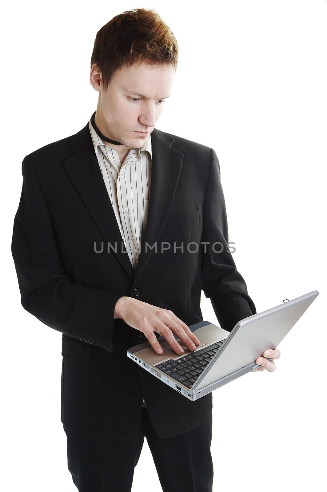 Businessman with laptop by mjp