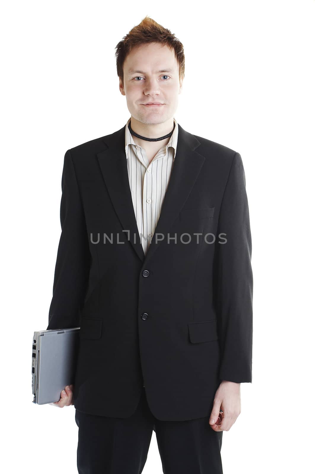 Businessman with laptop by mjp